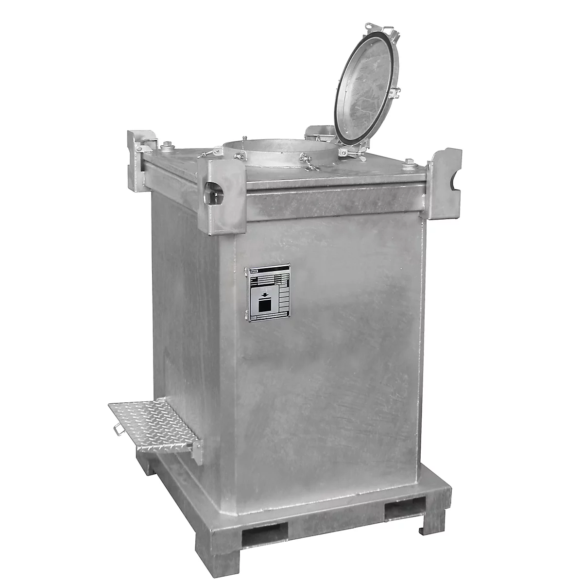 Conteneur double BAUER DC 1000, en tôle d'acier, galvanisé à chaud, verrouillable, L 1200 x P 1000 x H 1545 mm