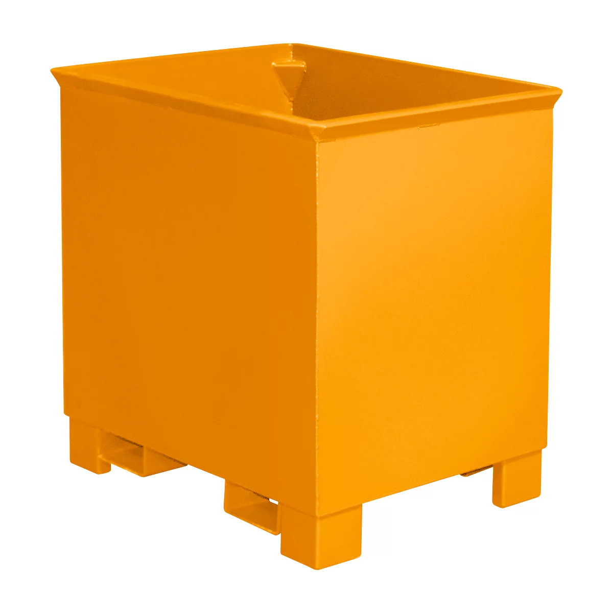 Conteneur pour trains de ligne de type C 80, pour les solides, empilable 3 fois, capacité 0,8 m³, jusqu'à 1000 kg, jaune-orange RAL 2000