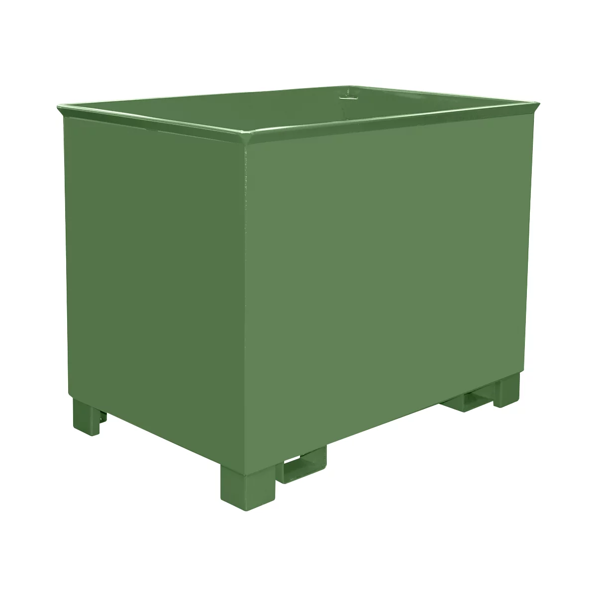 Conteneur pour trains de ligne de type C 80, pour les solides, empilable 3 fois, capacité 0,8 m³, jusqu'à 1000 kg, vert réséda RAL 6011