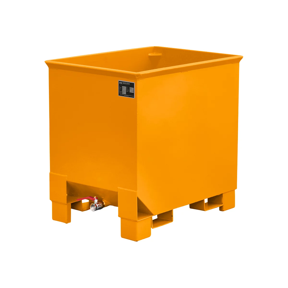 Conteneur pour trains de ligne de type CS 30, empilable par 3, capacité 0,3 m³, jusqu'à 500 kg, jaune-orange RAL 2000