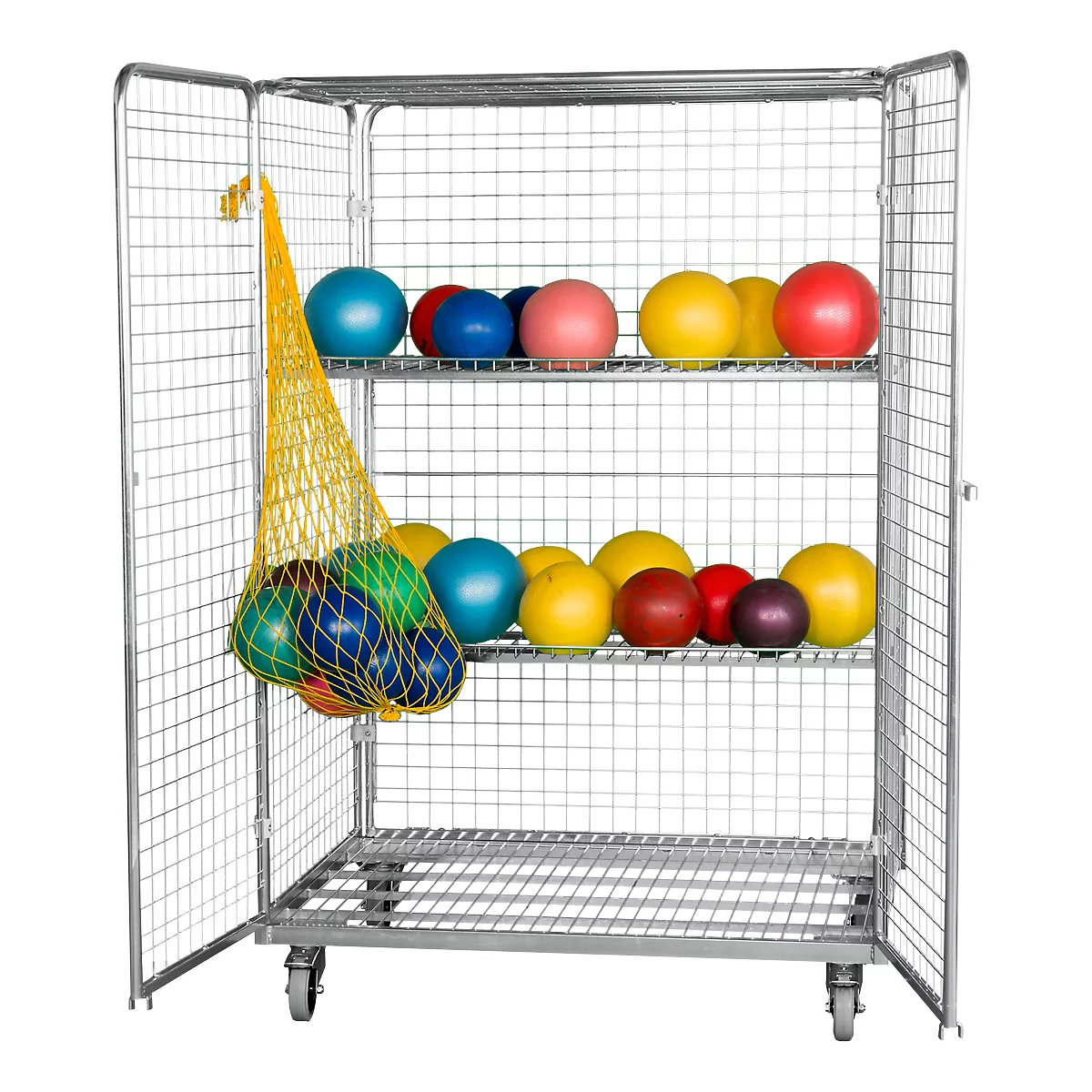 Conteneur sur roulettes antivol, acier, dimensions euro, 800 x 1200 x 1820 mm