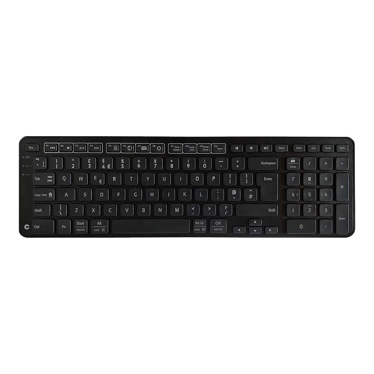 Contour Balance - Tastatur - kabellos - USB, 2.4 GHz - GB - Schwarz