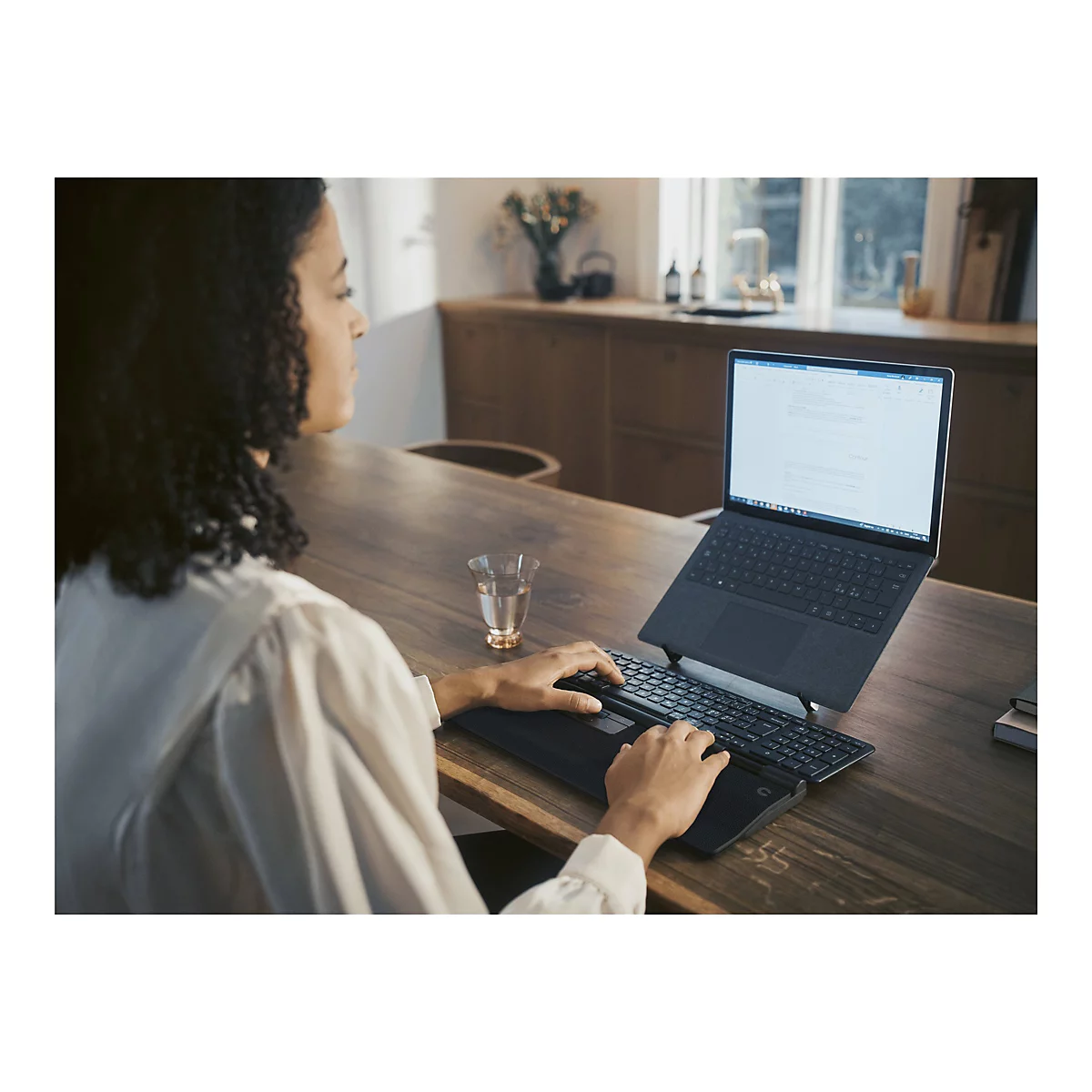 Contour RollerMouse Pro - Zentrale Maus - mit normaler Armauflage und veganem Leder - ergonomisch - 6 Tasten - kabellos, kabelgebunden