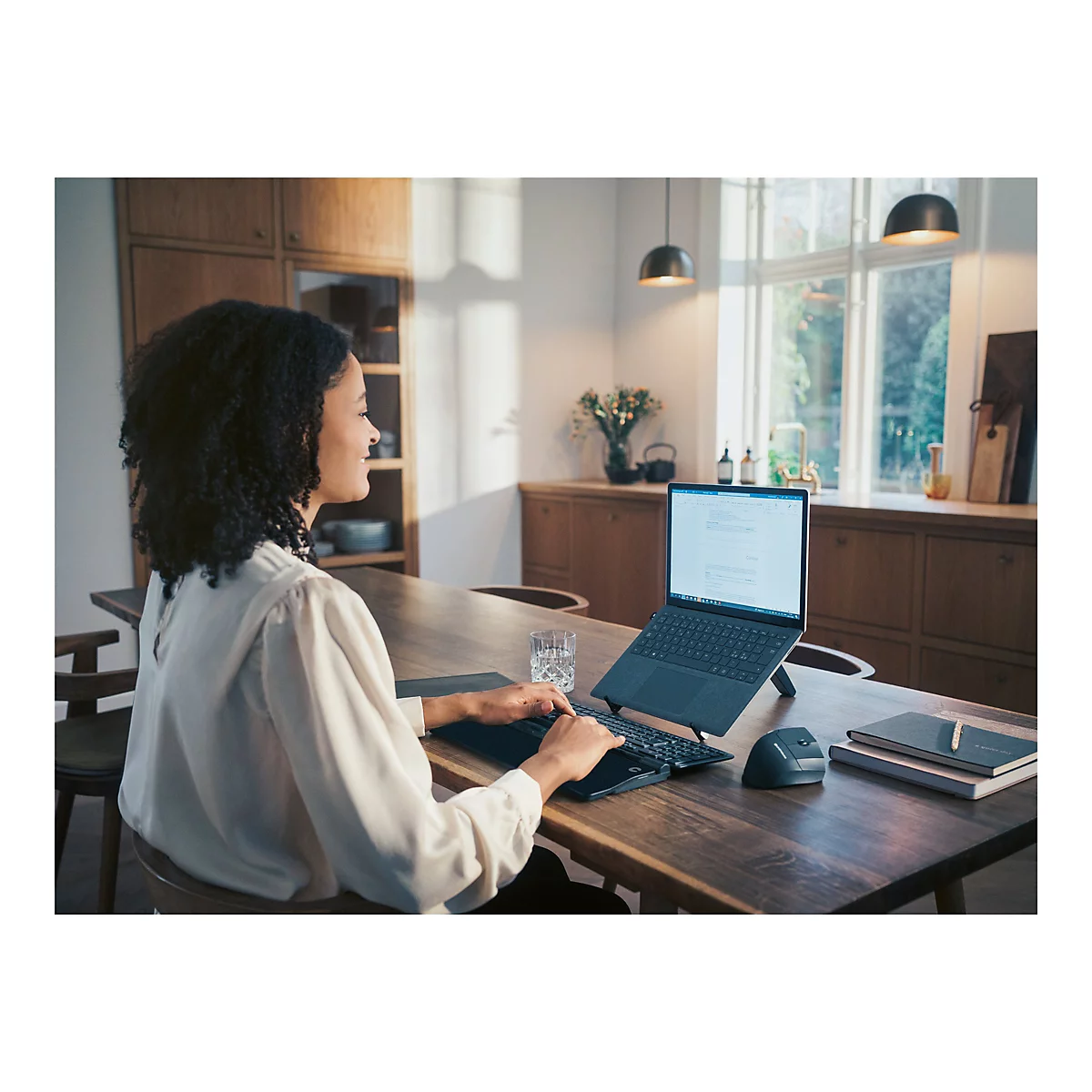 Contour RollerMouse Pro - Zentrale Maus - mit normaler Armauflage und veganem Leder - ergonomisch - 6 Tasten - kabellos, kabelgebunden