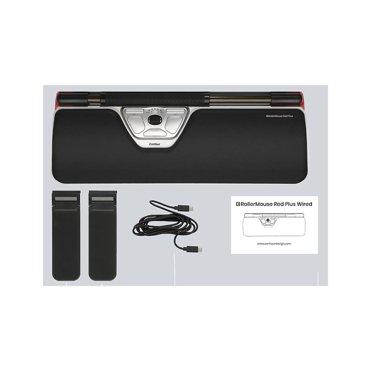 Contour RollerMouse Red Plus - Thin Client - zentrale Maus - ergonomisch - 7 Tasten - kabelgebunden