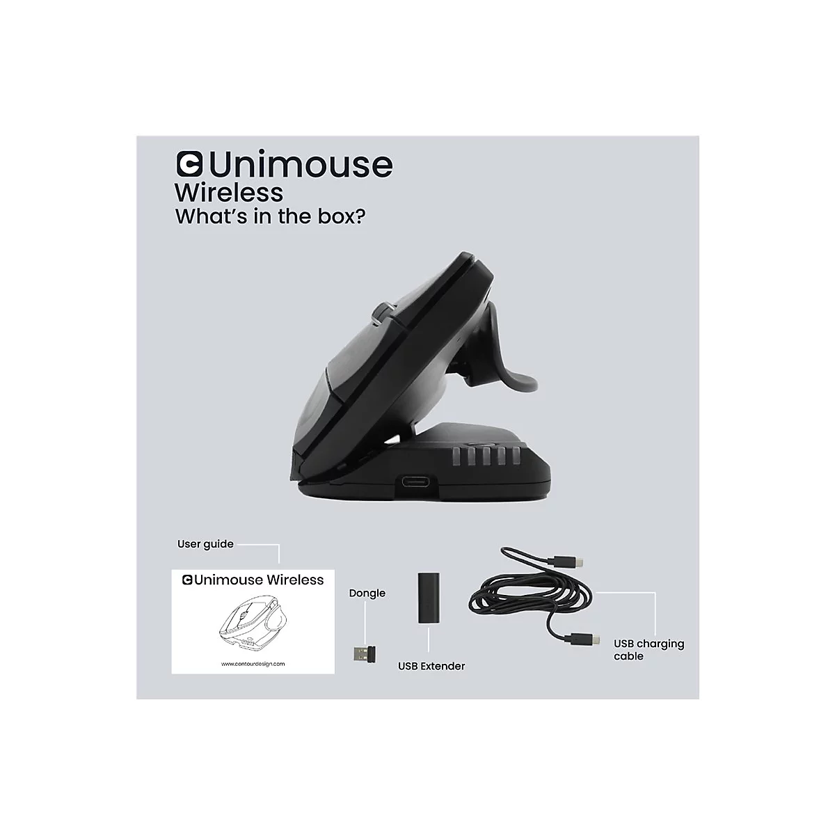 Contour Unimouse - Vertikale Maus - ergonomisch - Für Rechtshänder - 7 Tasten - kabelgebunden