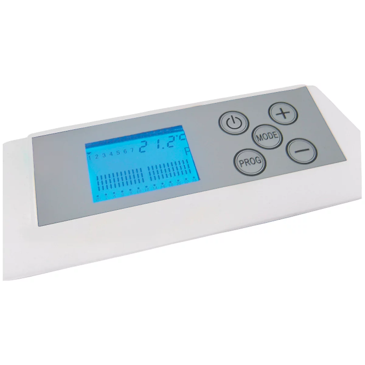 Convecteur GLASKON 1000, 1000 W, façade en verre, fonction tactile LCD, minuterie 24 h/semaine, détecte les fenêtres ouvertes, IP24, mobile/mural, blanc