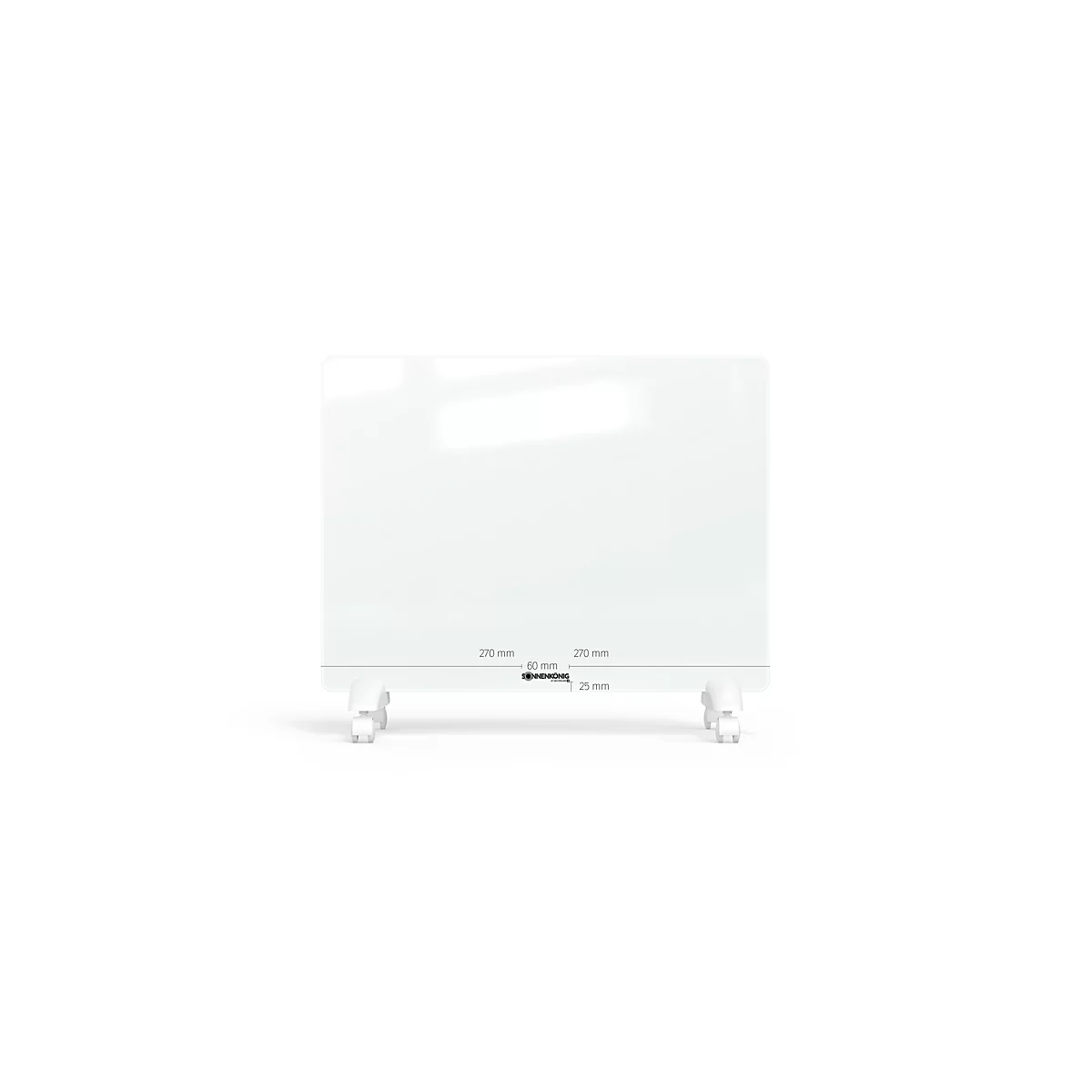 Convector GLASKON 1000, 1000 W, glazen front, LCD touch-functie, 24 h/week timer, detecteert open ramen, IP24, mobiele/wandmontage, wit