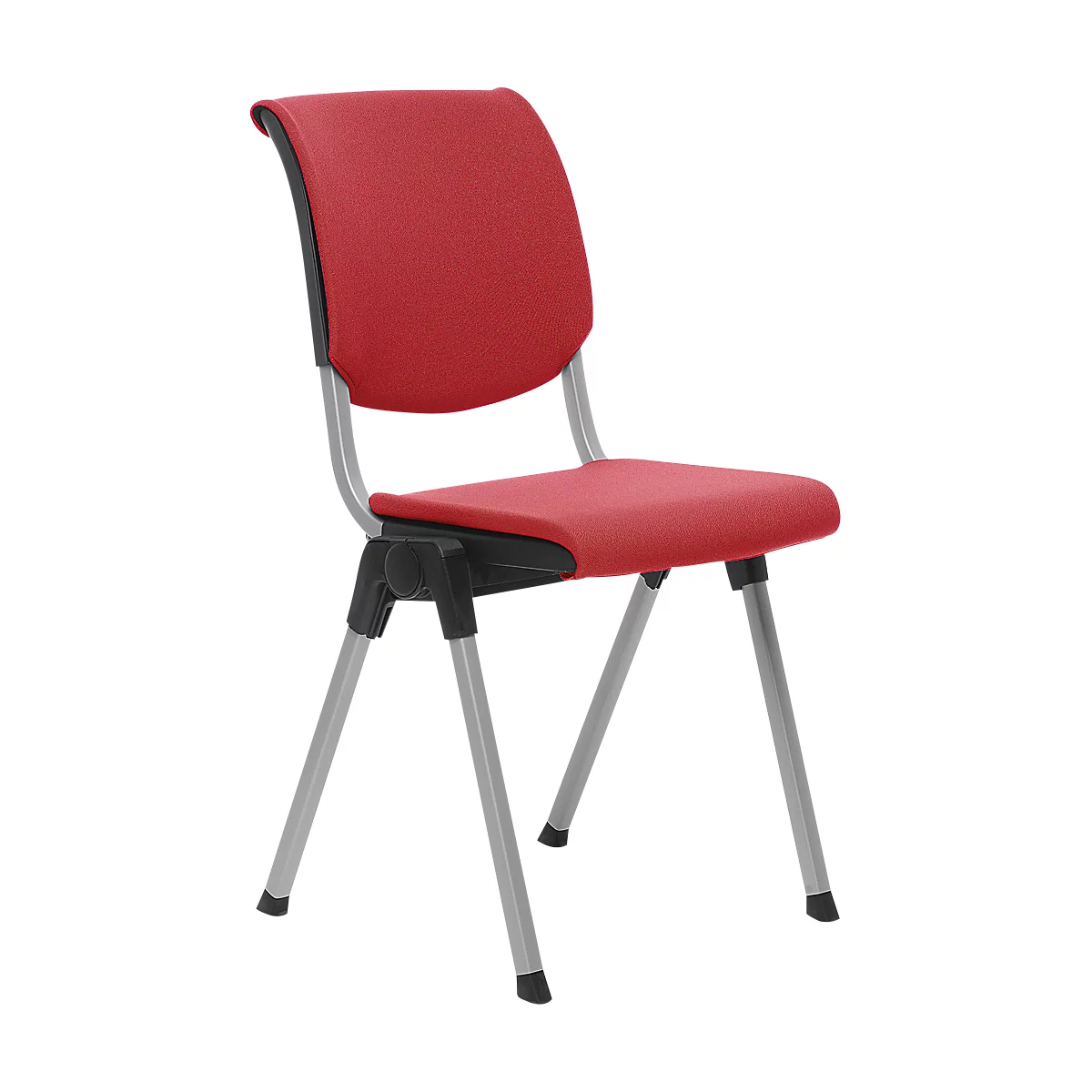Conventio avec assise rembourrée, rouge et armature, alu HAG