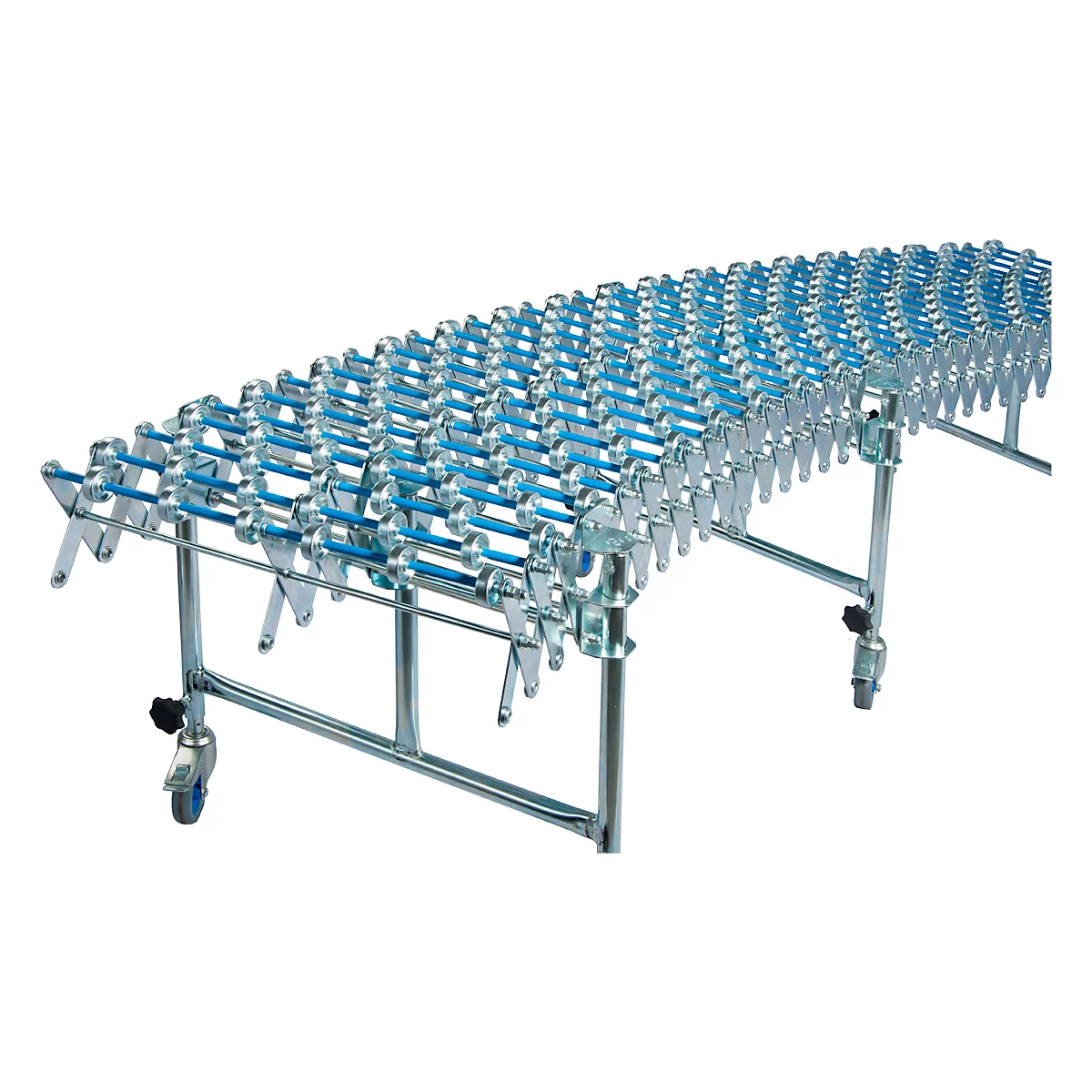 Convoyeur à petits rouleaux à ciseaux, largeur du convoyeur 300 mm, avec 4 supports
