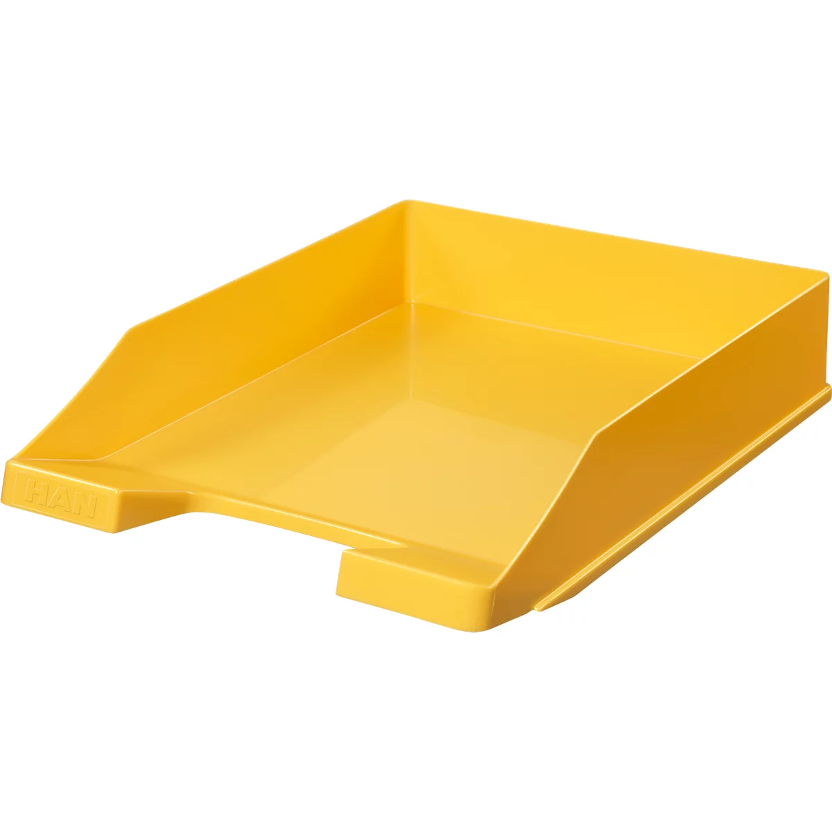 Corbeille à courrier HAN Klassik, pour format A4/C4, avec champ d'inscription, empilable, L 255 x P 348 x H 65 mm, plastique, jaune, 10 pièces 
