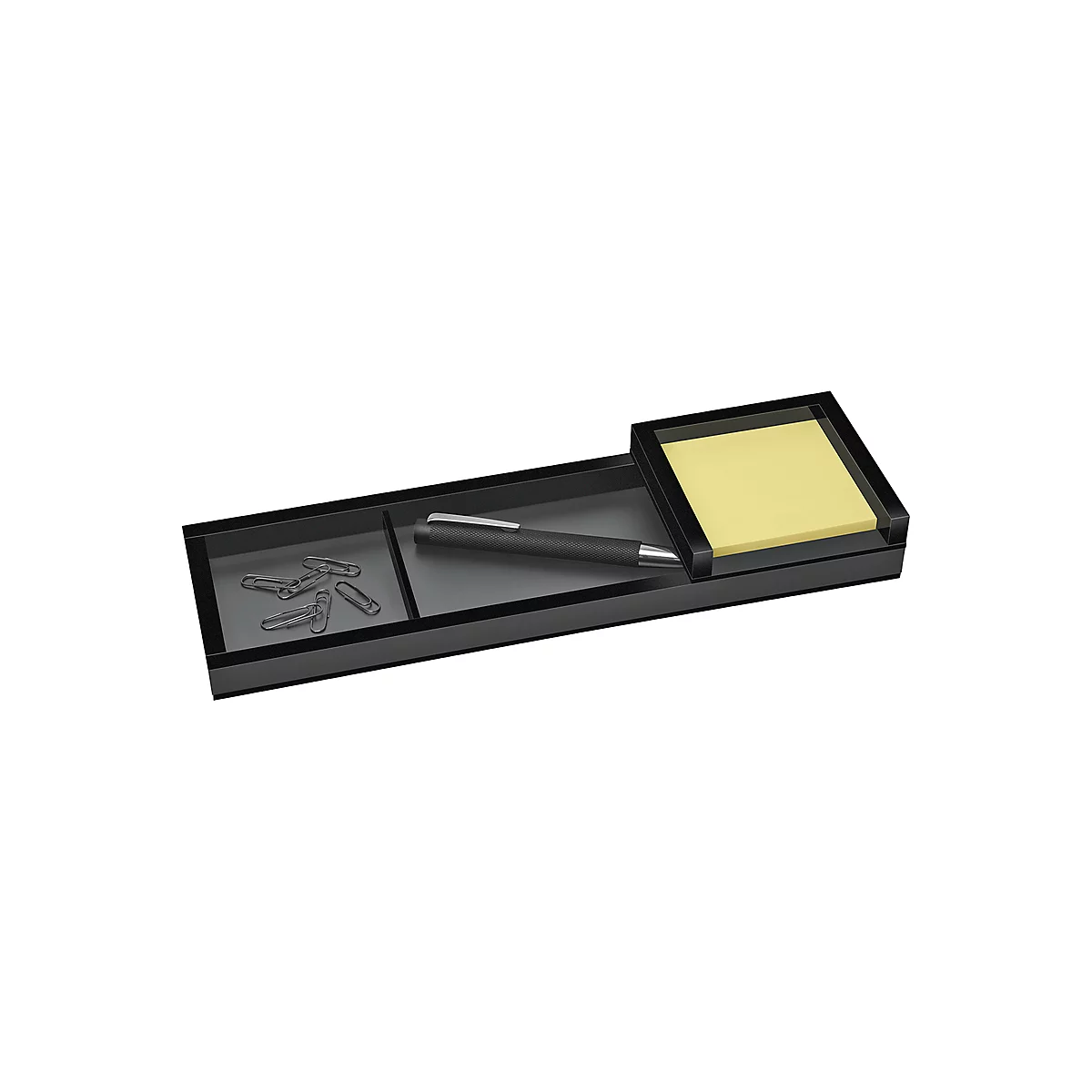 Corbeille à crayons Black Office WEDO, noir mat/brillant, 2 casiers