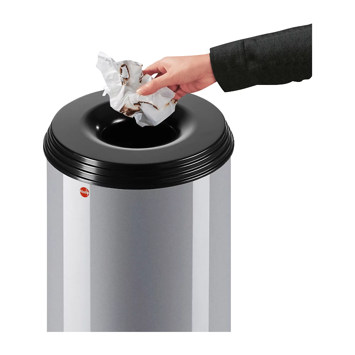 Corbeille à papier anti-feu, 50 L, argent