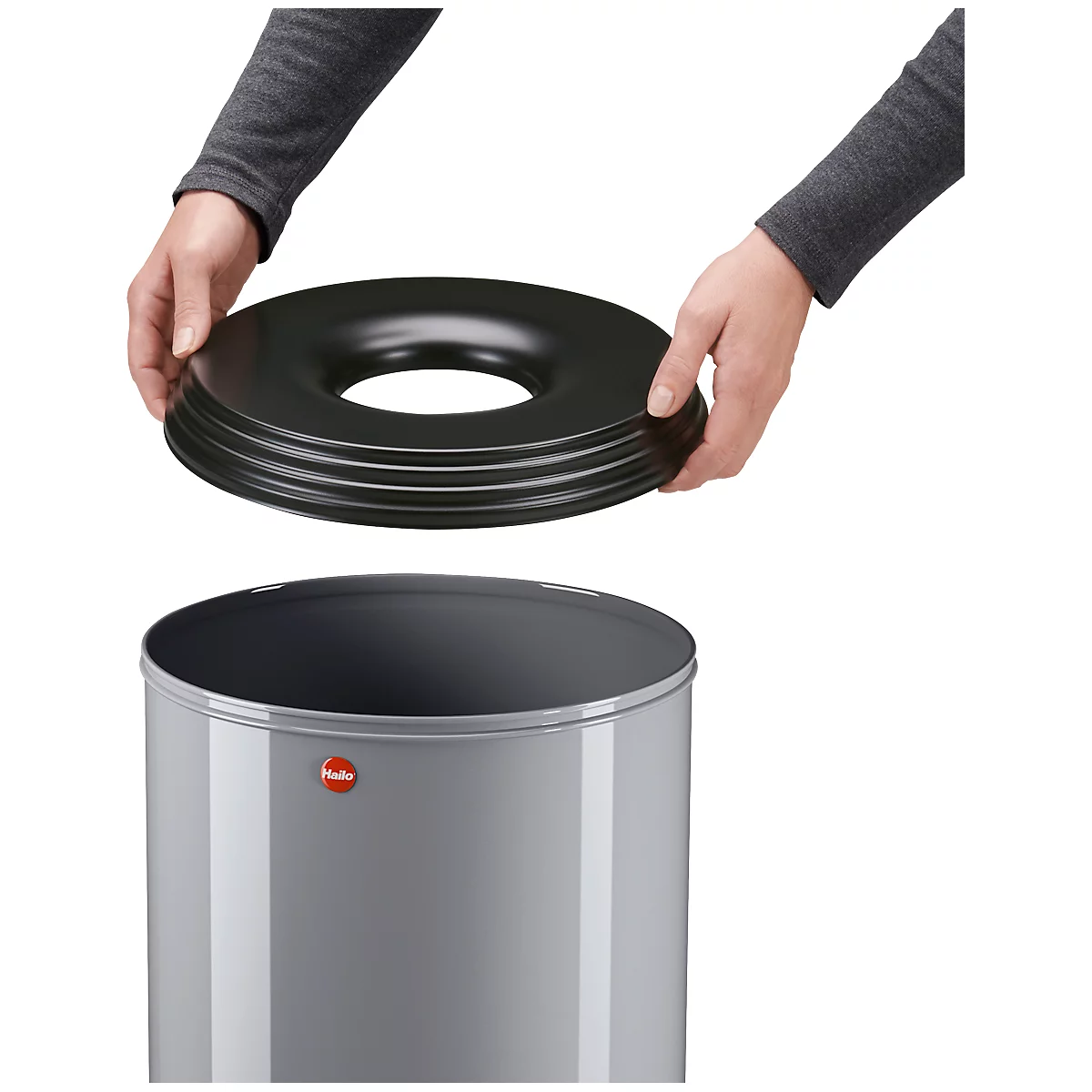 Corbeille à papier anti-feu, 50 L, argent