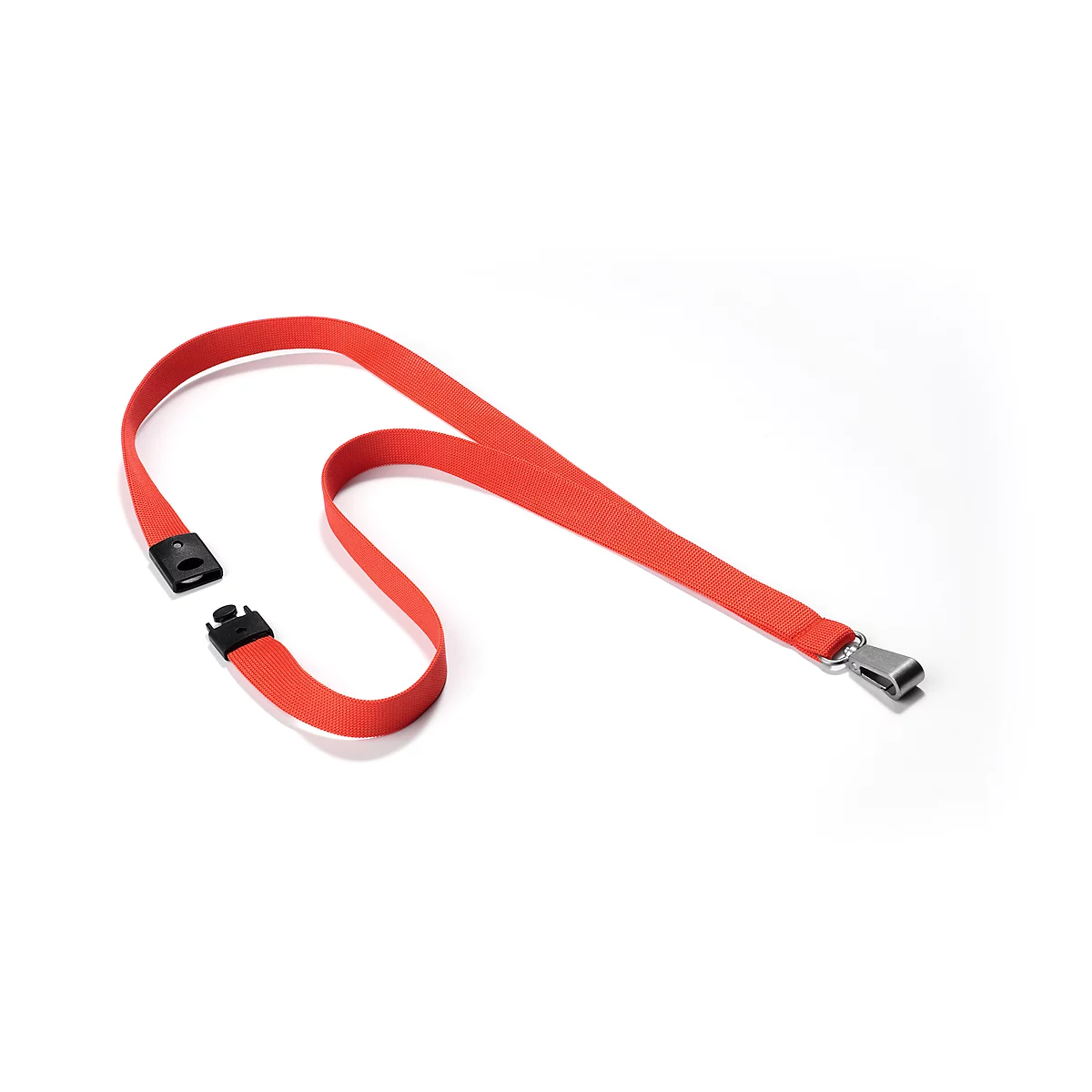 Cordon textile Soft Colour, avec mousqueton, l. 15 x L 440 mm, 10 p., corail