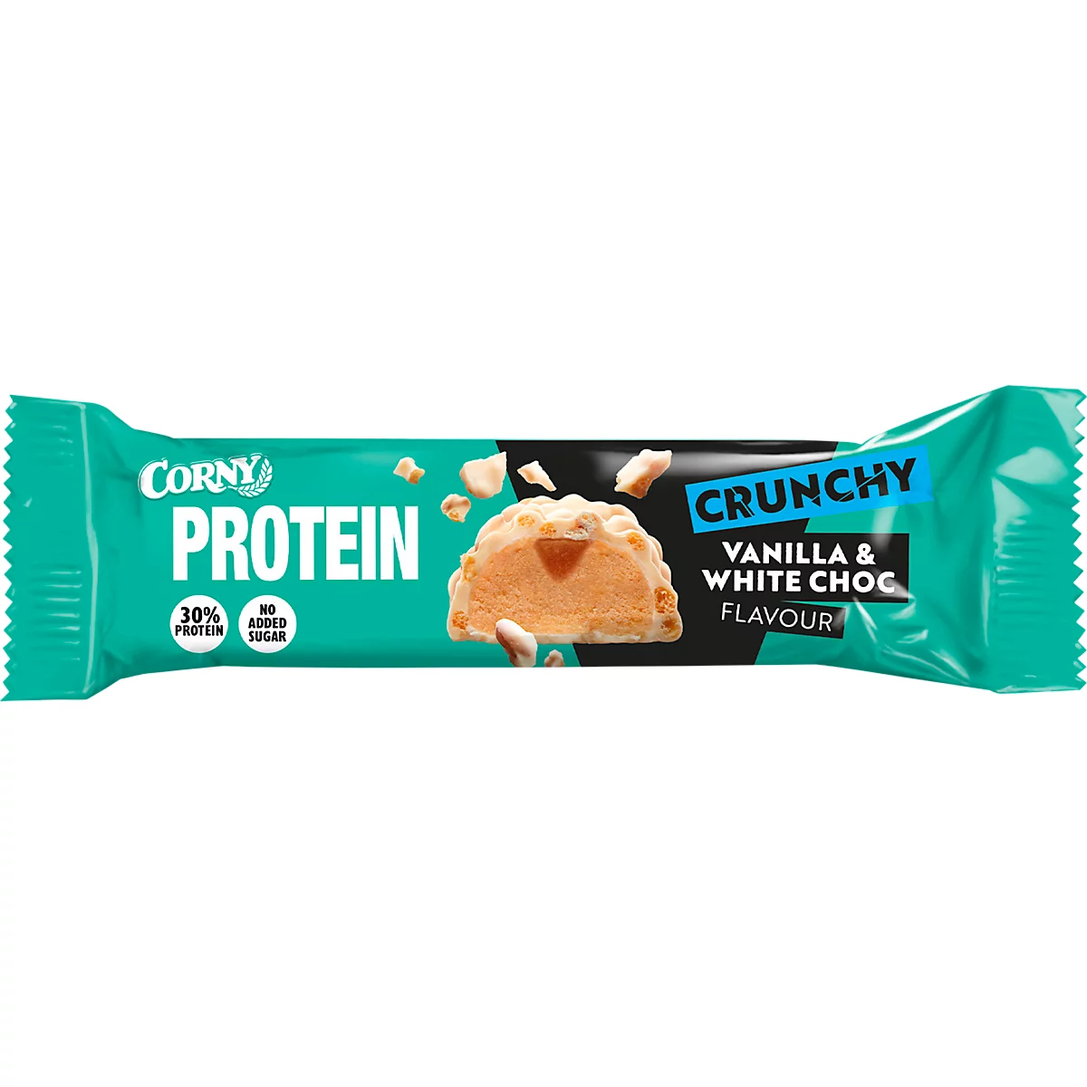 Corny Menureep Corny Eiwit Crunchy Vanille &amp; Witte Chocolade, doos van 12 repen, 45g per stuk