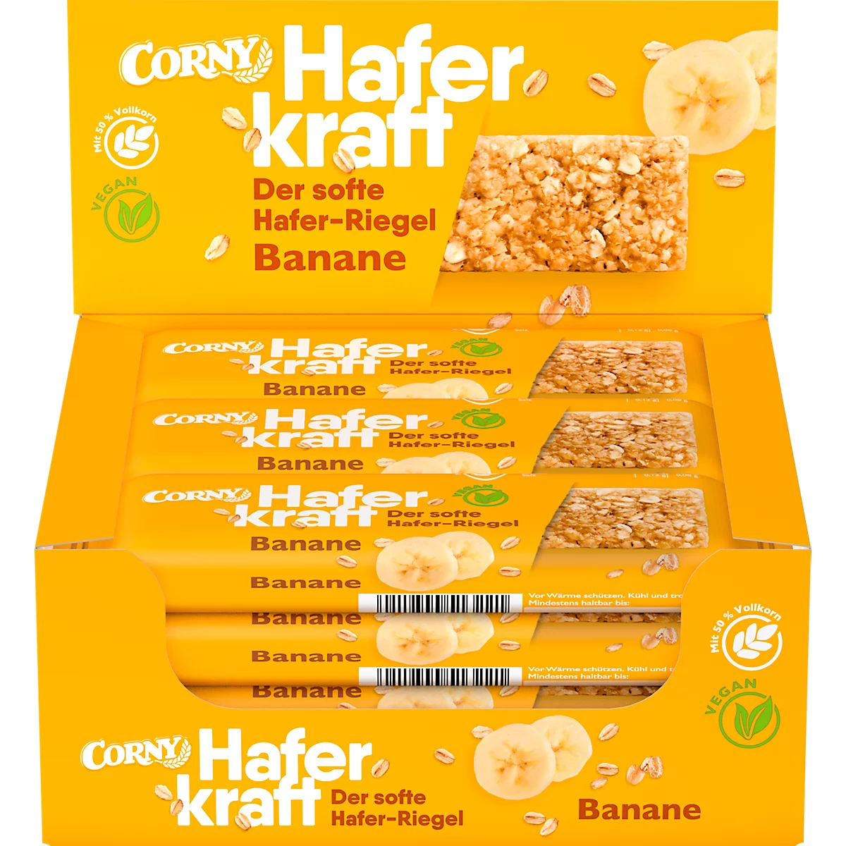 Corny Mueslireep Haver Power Banaan, doos 12 x 65g