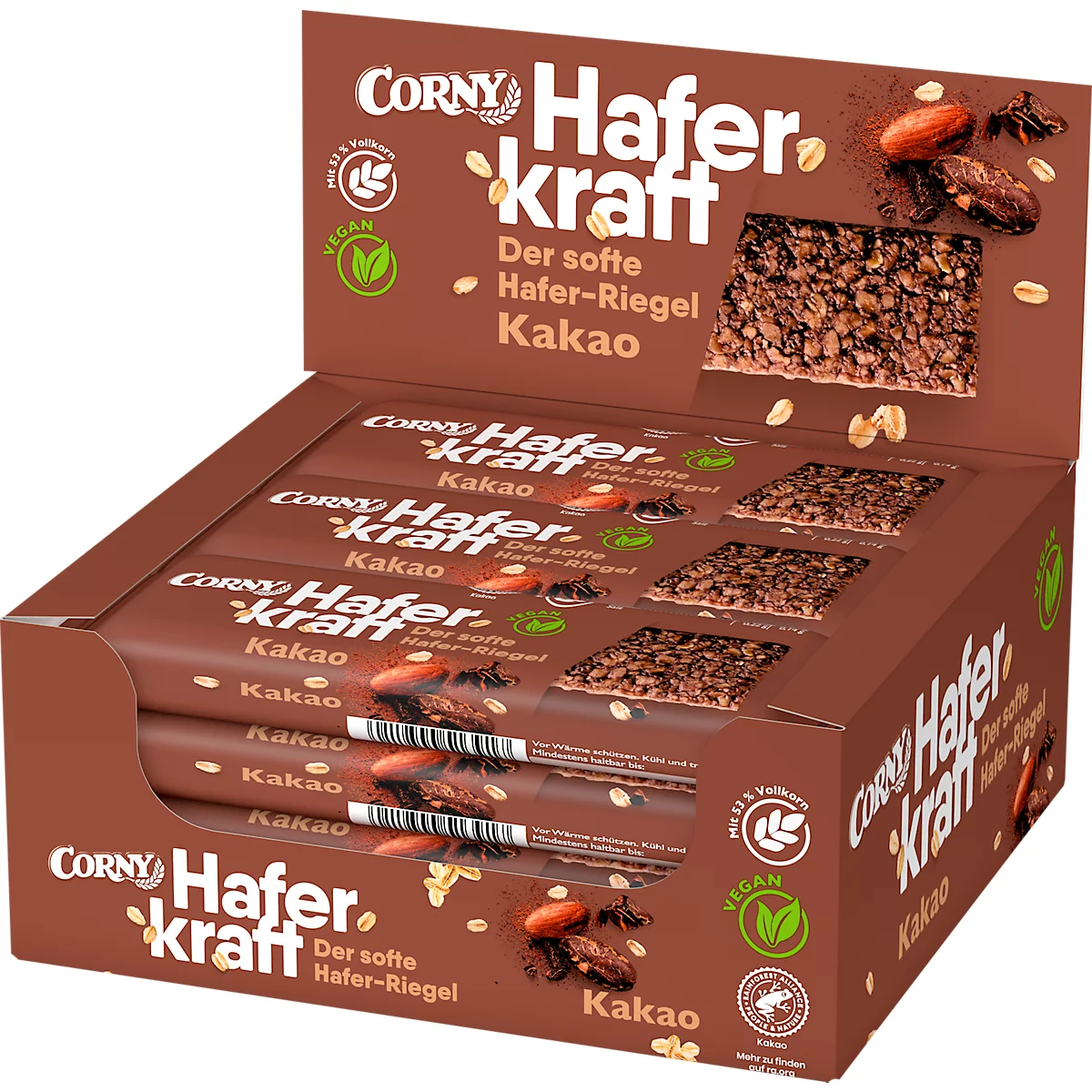 Corny Oat Power Cocoa mueslireep, doos van 12 repen, 65 g per stuk