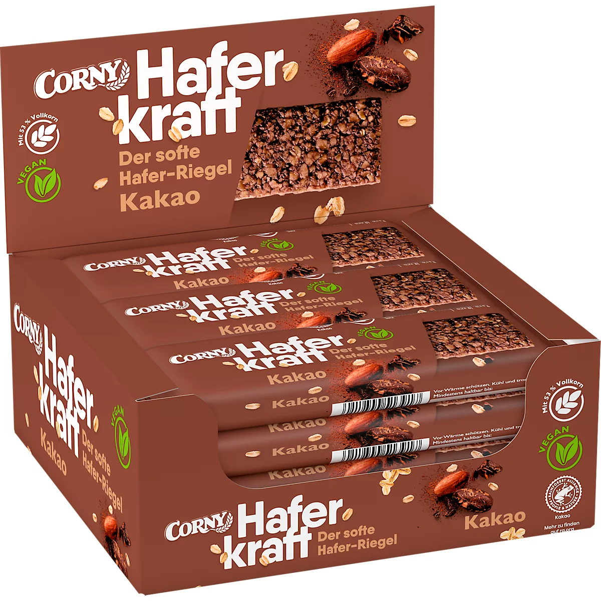 Corny Oat Power Cocoa mueslireep, doos van 12 repen, 65 g per stuk