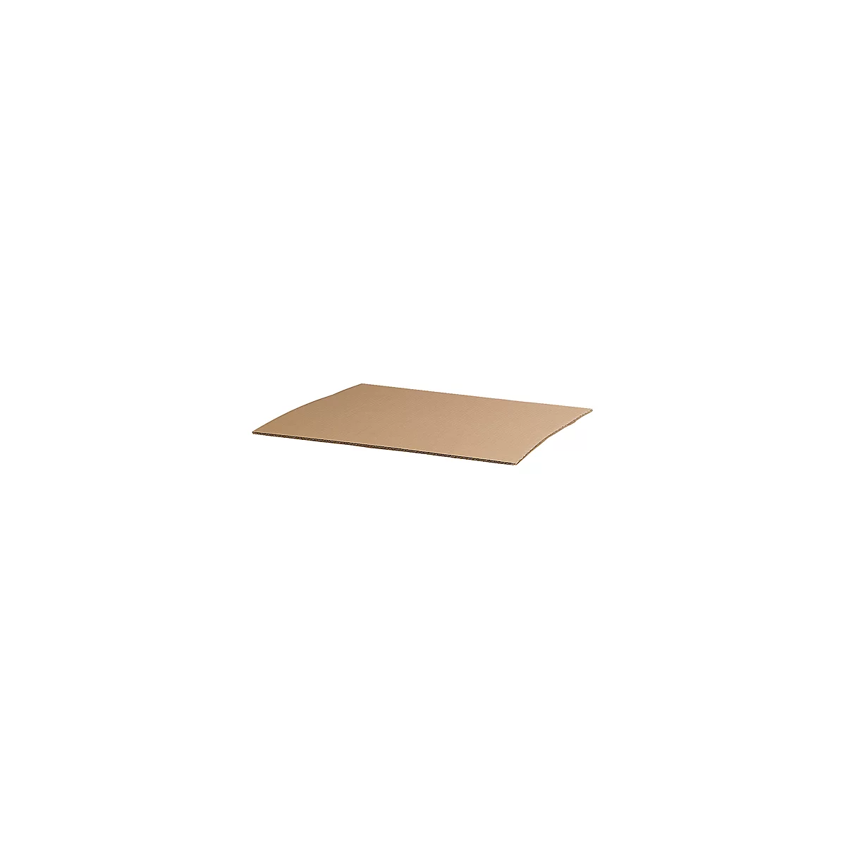 A brown, slightly curved cardboard tray lies on a white background. The edges are dark brown.