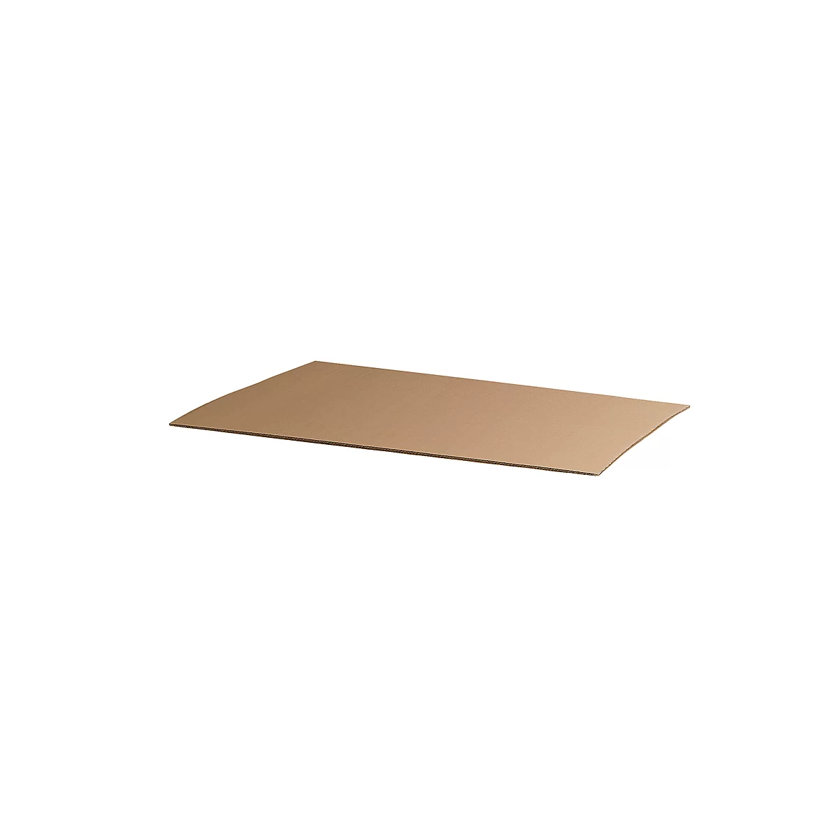 Rectangular brown cardboard sheet on a white background.