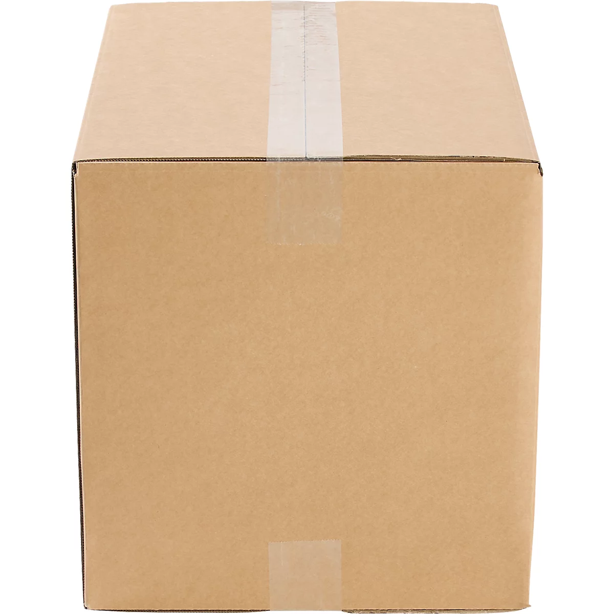 A closed brown cardboard box, sealed with tape.