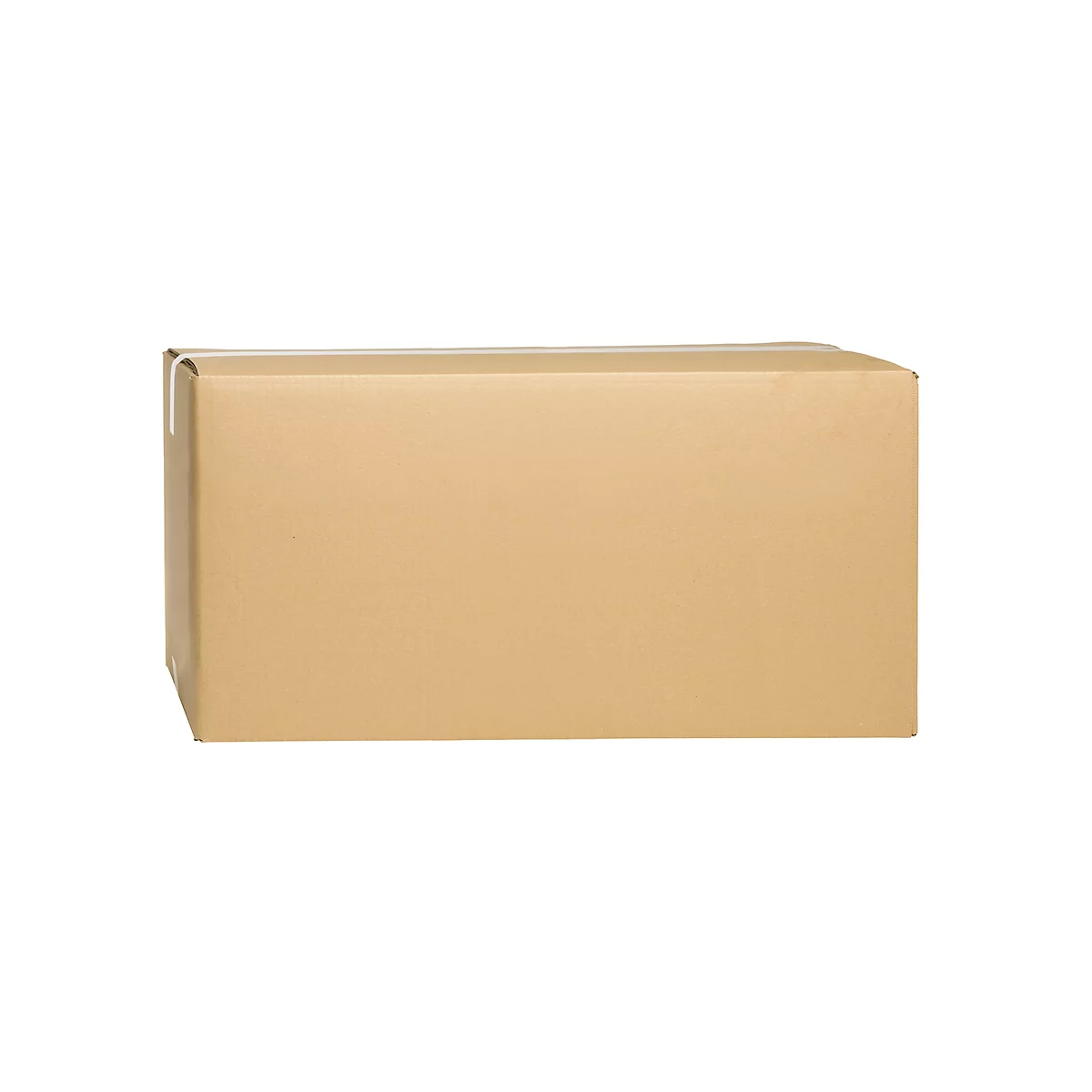 Brown rectangular cardboard box on a white background.