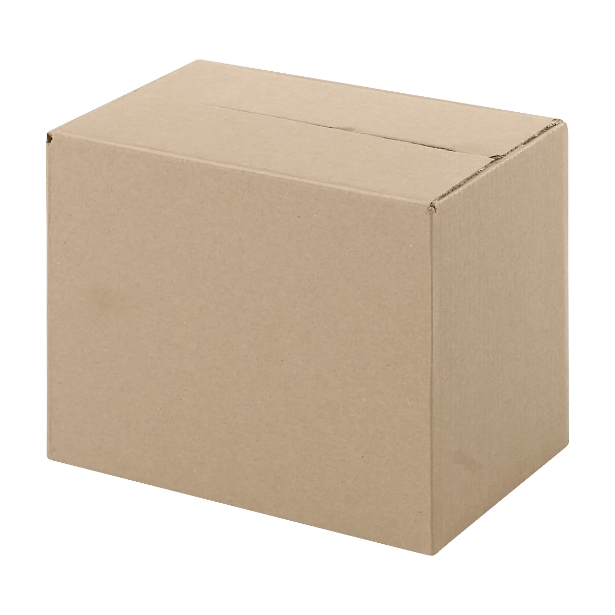A rectangular cardboard box, brown and with a slightly visible structure.