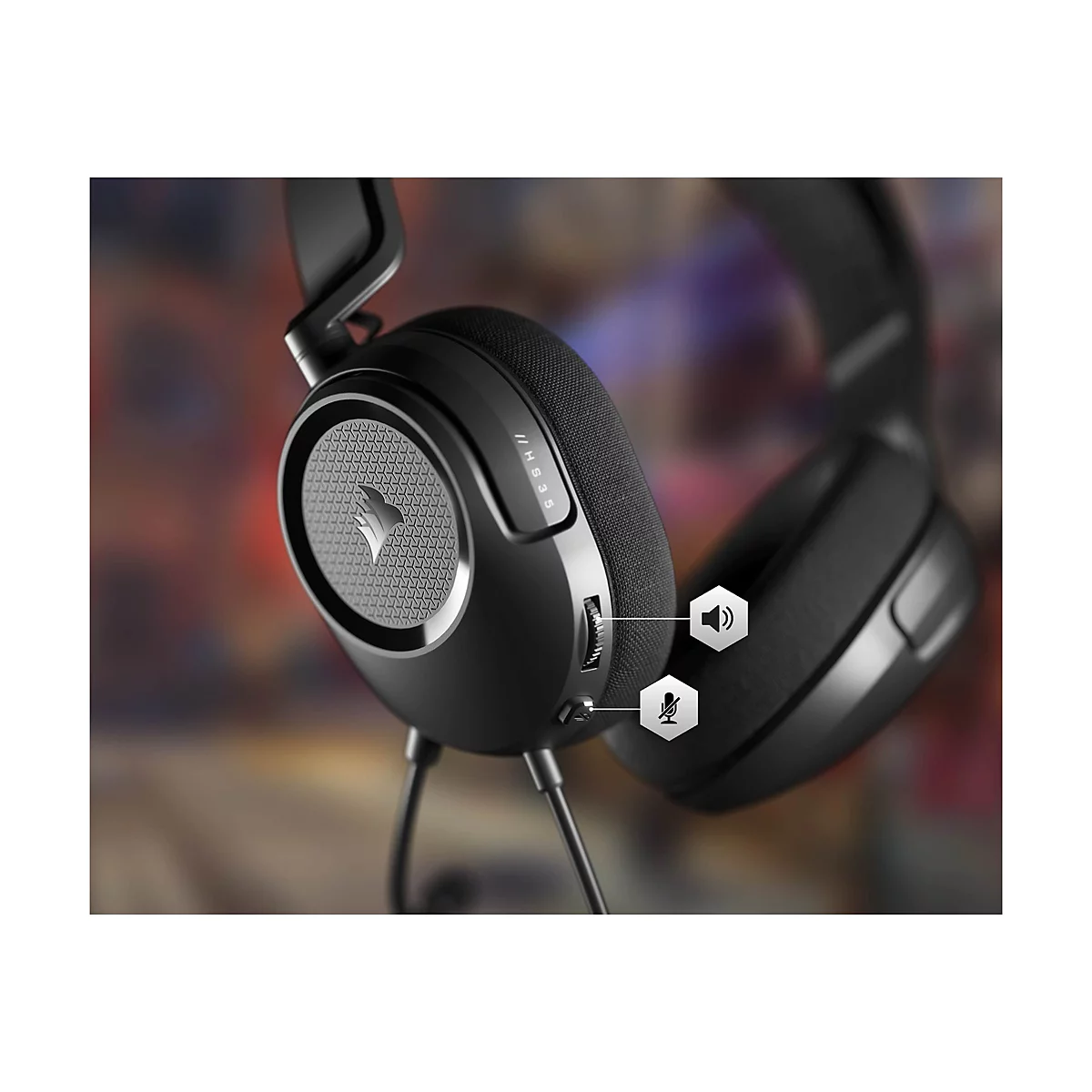 CORSAIR Gaming HS35 SURROUND v2 - Headset - ohrumschließend - kabelgebunden - 3,5 mm Stecker