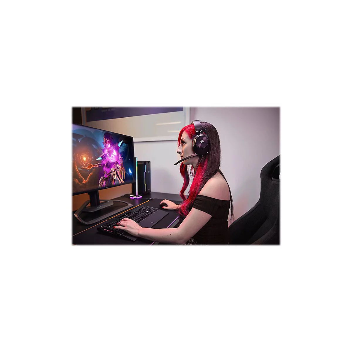CORSAIR Gaming HS55 STEREO - Headset - ohrumschließend - kabelgebunden - 3,5 mm Stecker - Kohle