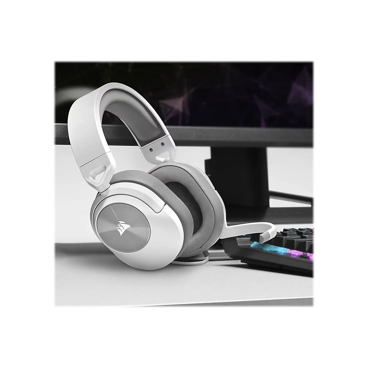 CORSAIR Gaming HS55 STEREO - Headset - ohrumschließend - kabelgebunden - 3,5 mm Stecker - weiß