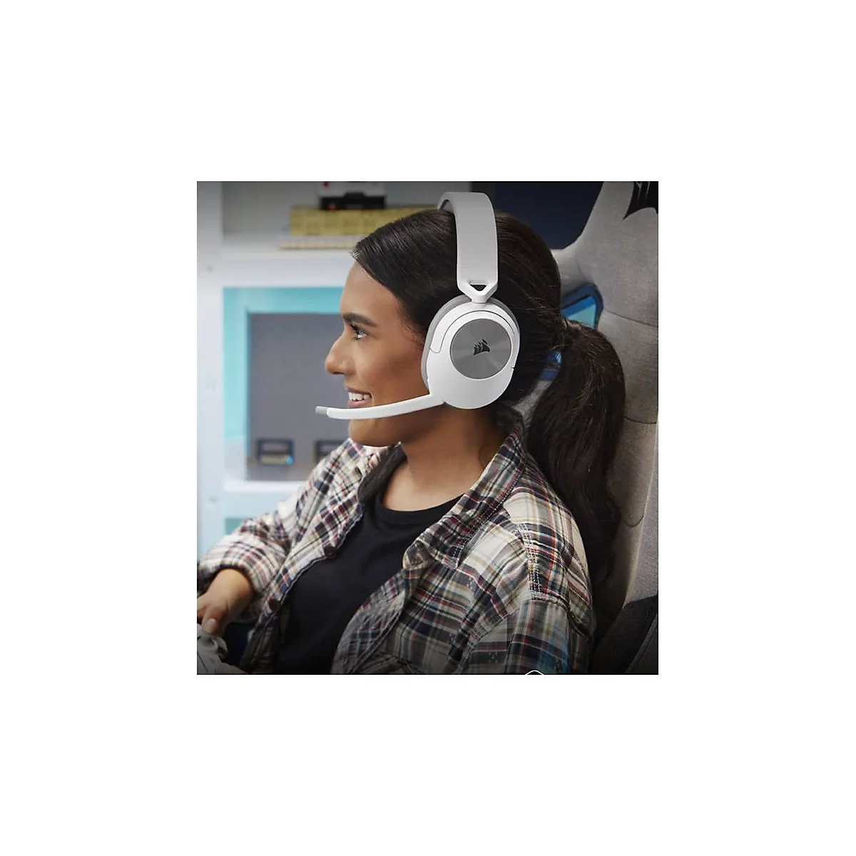 CORSAIR Gaming HS55 WIRELESS - Headset - ohrumschließend - 2,4 GHz - kabellos - weiß
