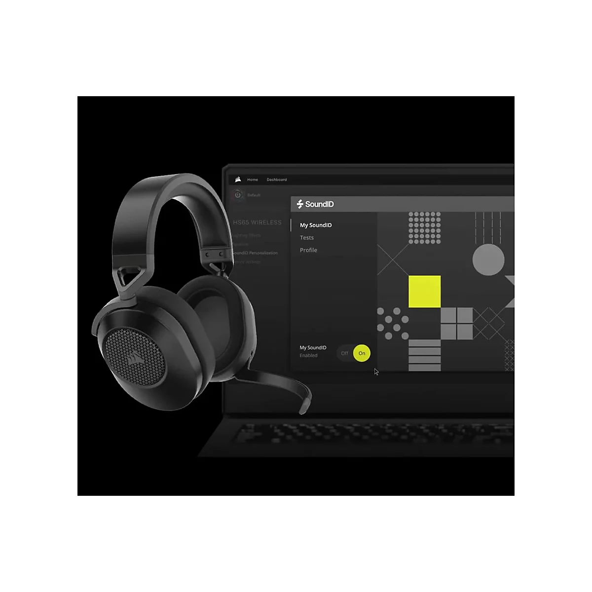 CORSAIR Gaming HS65 WIRELESS - Headset - ohrumschließend - Bluetooth / 2,4 GHz Funkfrequenz - kabellos - Kohle
