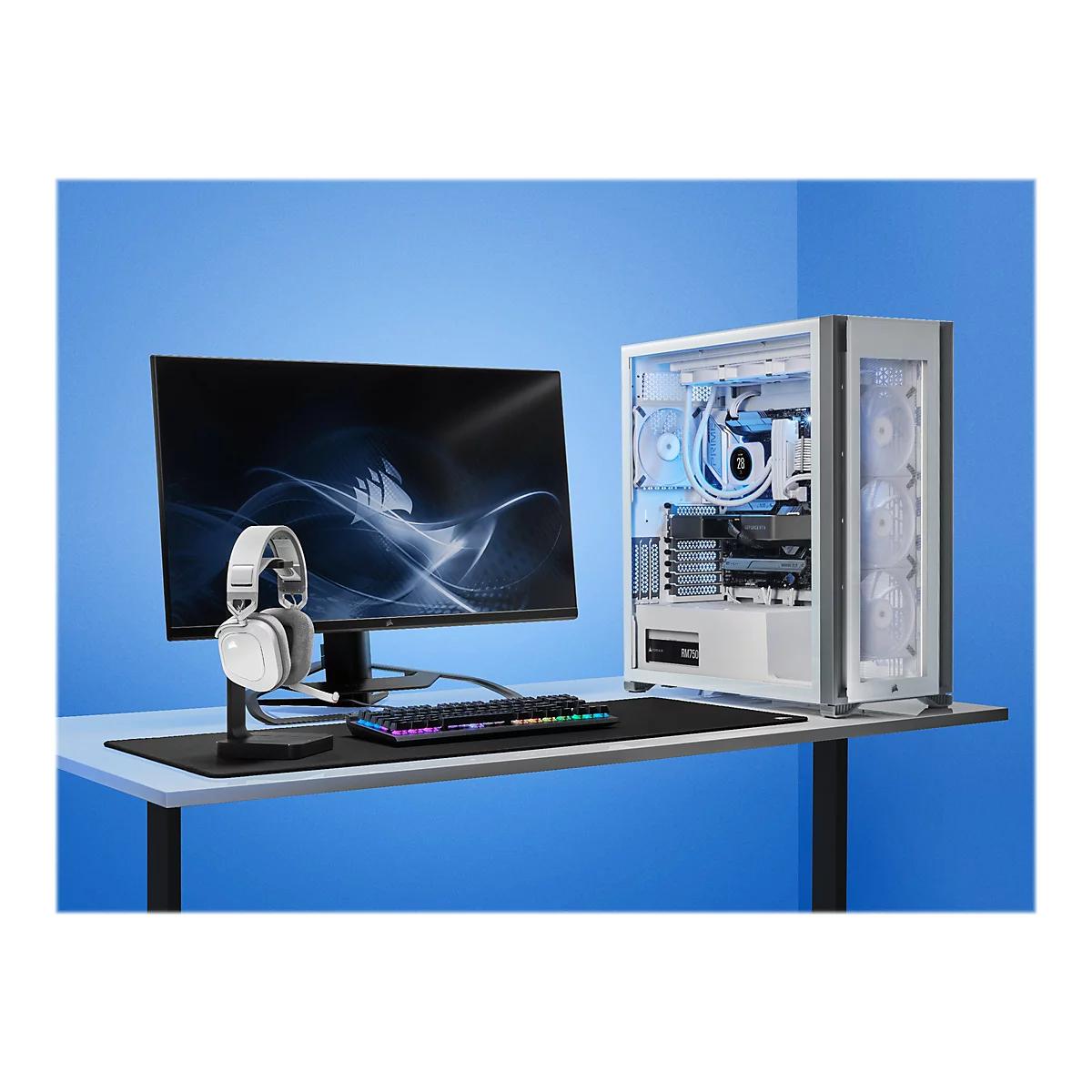 CORSAIR Gaming HS80 RGB - Headset - ohrumschließend - 2,4 GHz - kabellos - USB