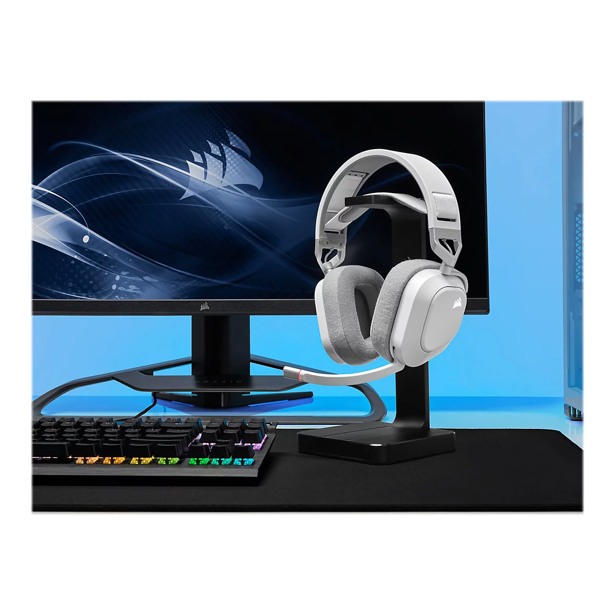 CORSAIR Gaming HS80 RGB - Headset - ohrumschließend - 2,4 GHz - kabellos - USB