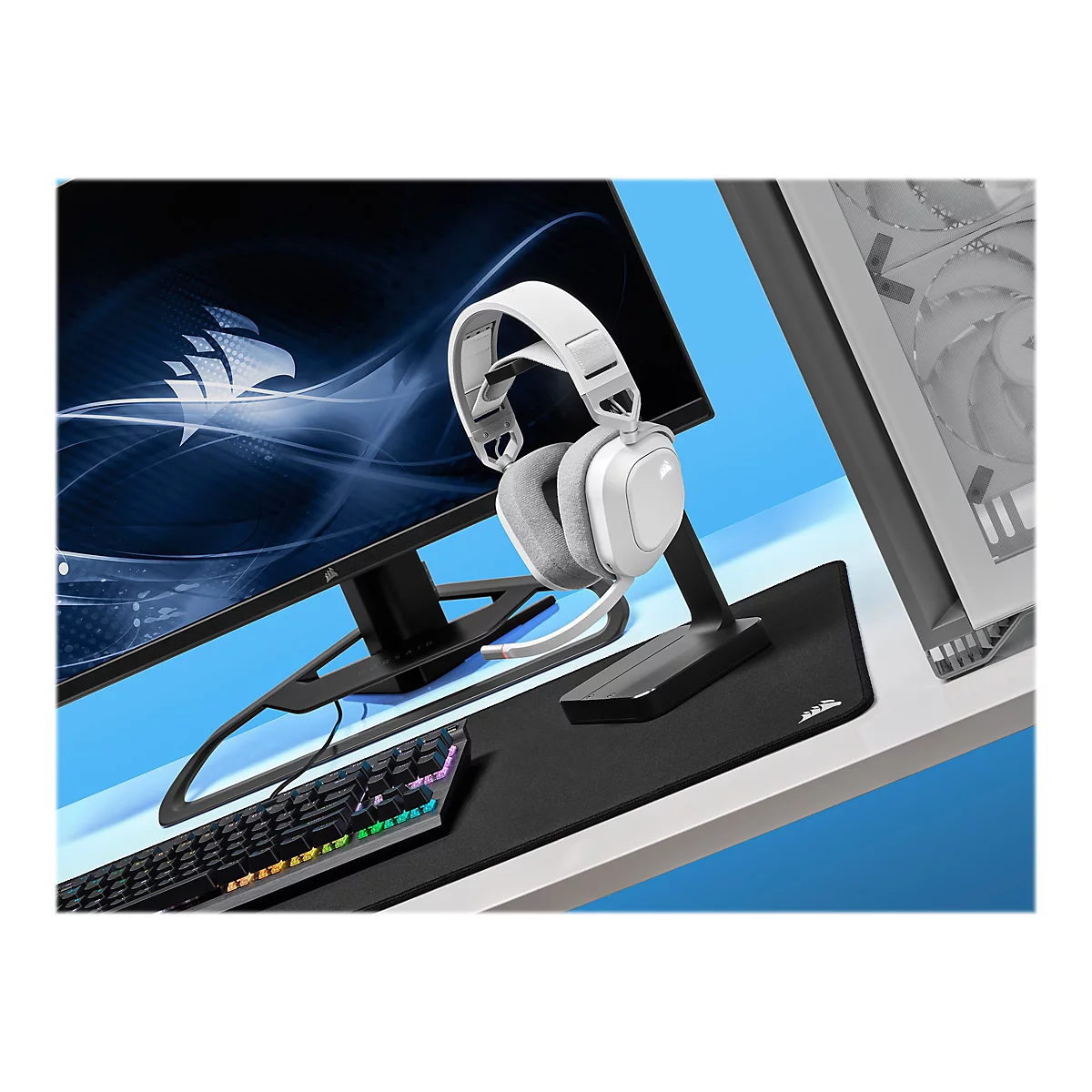 CORSAIR Gaming HS80 RGB - Headset - ohrumschließend - 2,4 GHz - kabellos - USB