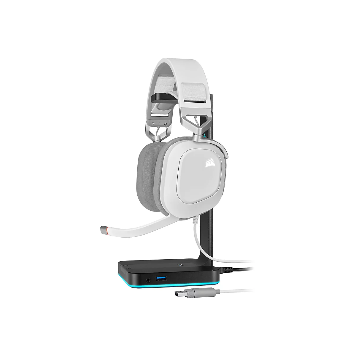 CORSAIR Gaming HS80 RGB - Headset - ohrumschließend - kabelgebunden - USB - weiß