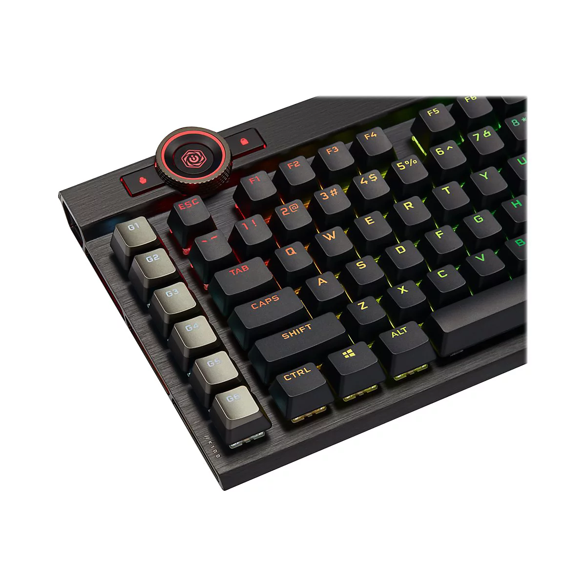 CORSAIR Gaming K100 RGB - Tastatur - Hintergrundbeleuchtung - USB - Deutsch - Tastenschalter: CORSAIR OPX RGB