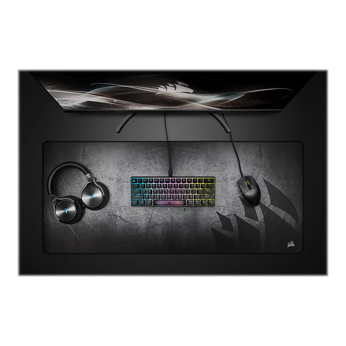 CORSAIR Gaming K65 RGB MINI 60% - Tastatur - Hintergrundbeleuchtung - USB - Deutsch - Tastenschalter: CHERRY MX Speed