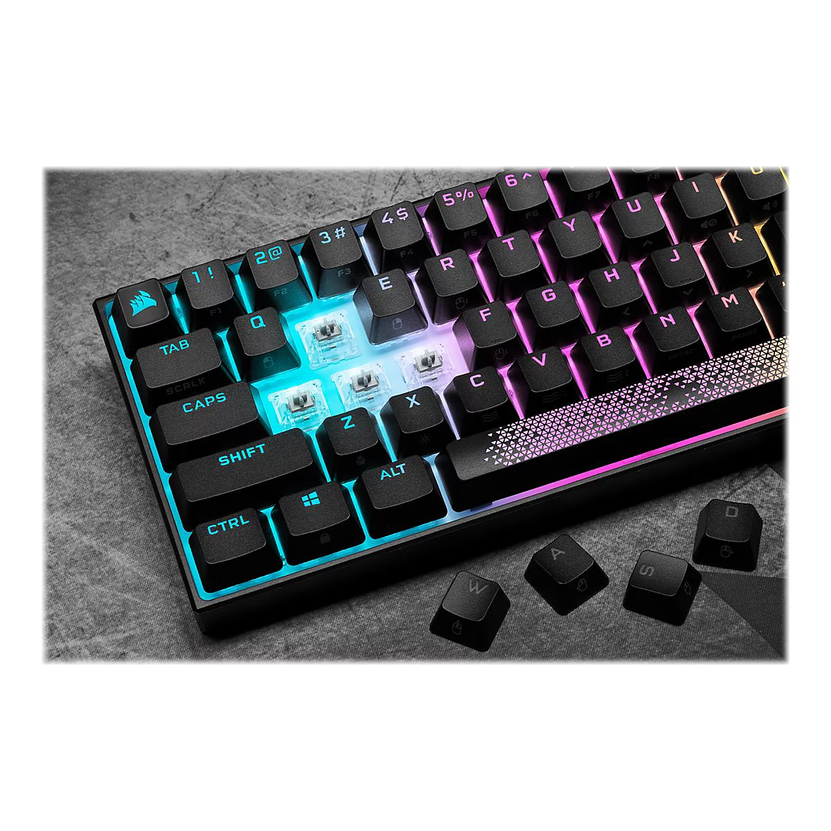 CORSAIR Gaming K65 RGB MINI 60% - Tastatur - Hintergrundbeleuchtung - USB - Deutsch - Tastenschalter: CHERRY MX Speed