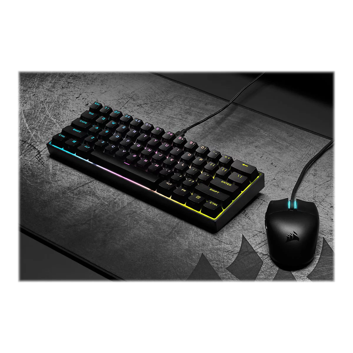 CORSAIR Gaming K65 RGB MINI 60% - Tastatur - Hintergrundbeleuchtung - USB - Deutsch - Tastenschalter: CHERRY MX Speed