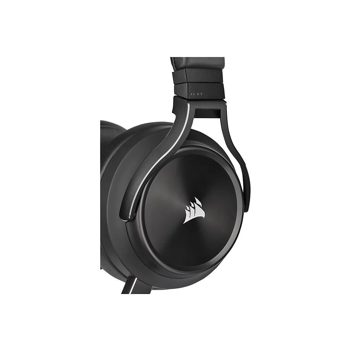 Schwarzer Over-Ear-Kopfhörer. Auf den Ohrmuscheln ist ein weißes Logo, am oberen Teil 'XT' zu erkennen.