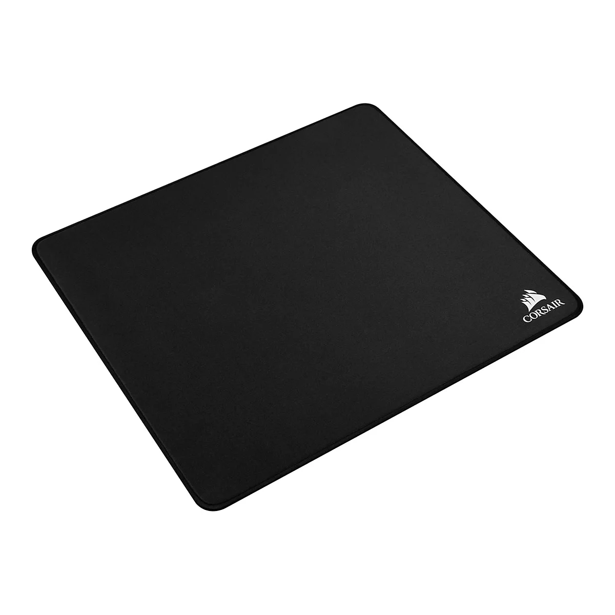 Tapis de souris rectangulaire noir avec logo Corsair.