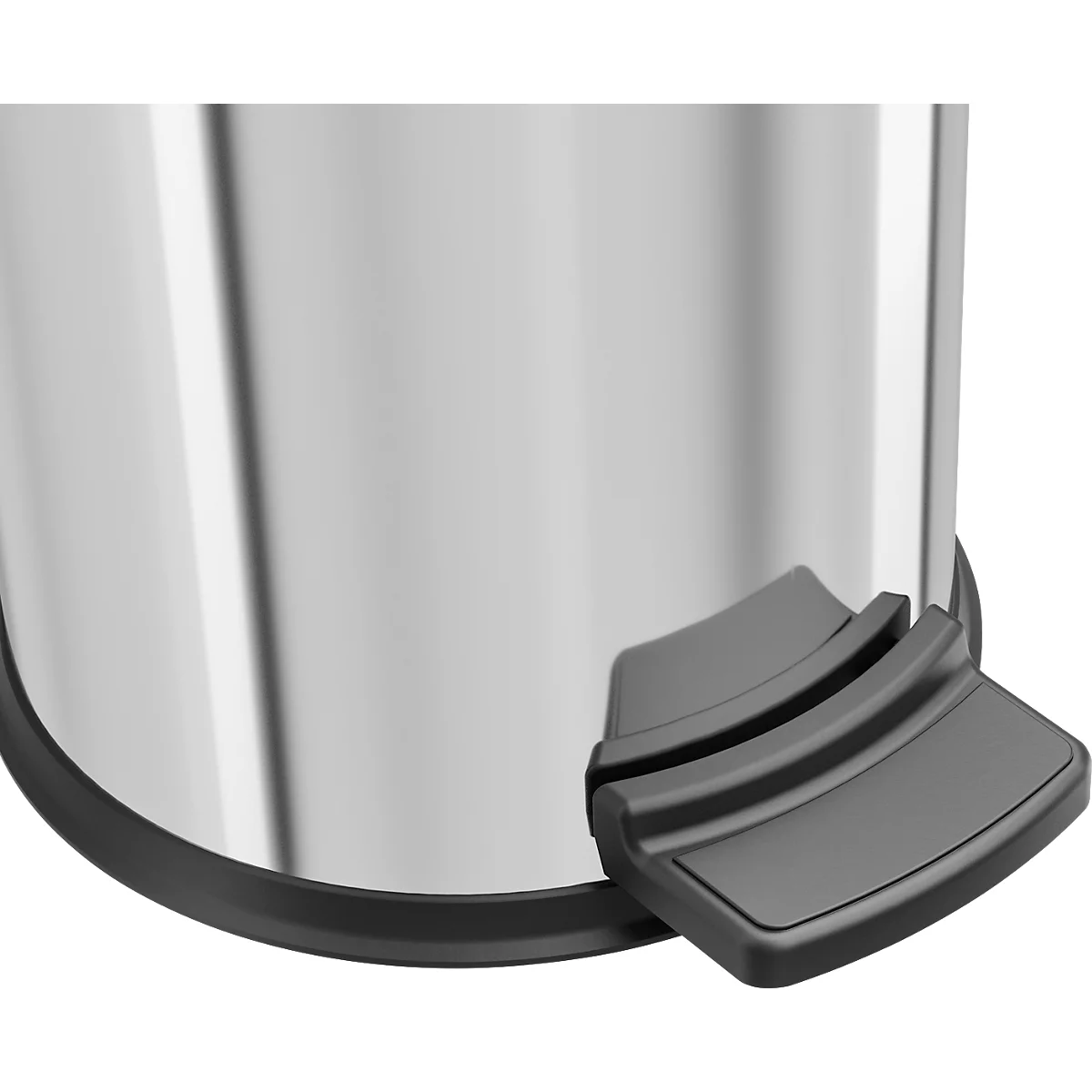 Cosmeticabak Hailo Solid S, 3 l, pedaalmechanisme, met deksel & verzinkte binnenbak incl. handgreep, Ø 180 x H 280 mm, roestvrij staal, kleur roestvrij staal