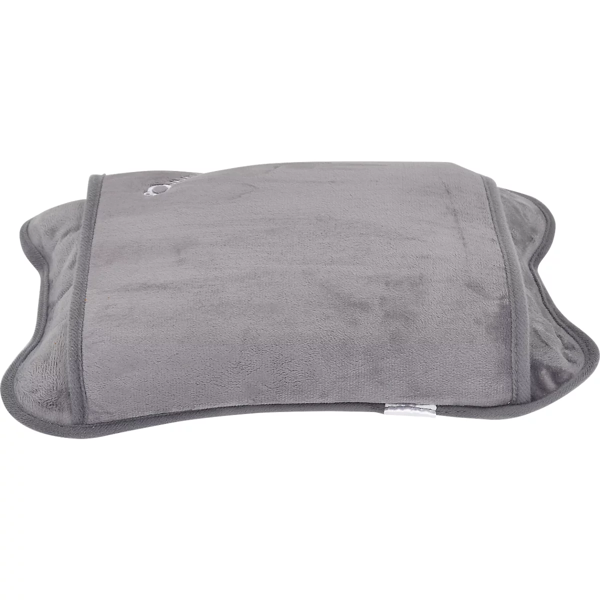 Coussin chauffant JERRY, 360 W, jusqu'à 6 h, temps de chauffe court, utilisable sans fil &amp; sans recharge, L 260 x l 190 x H 50 mm, avec station de recharge, velours, gris