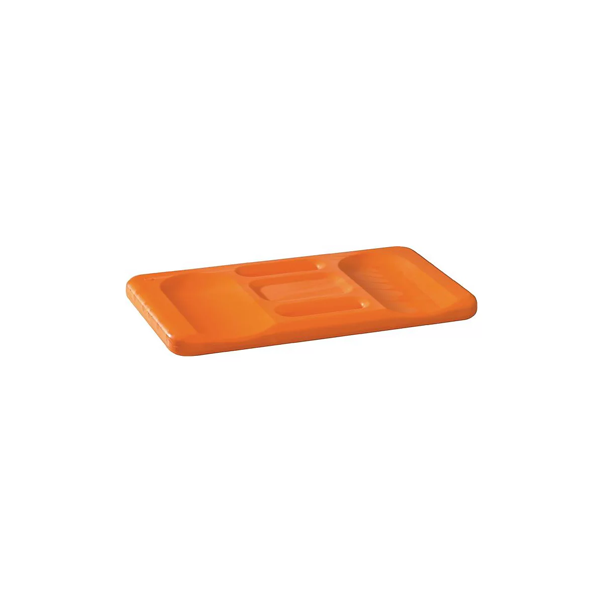 Plateau orange avec quatre cavités.