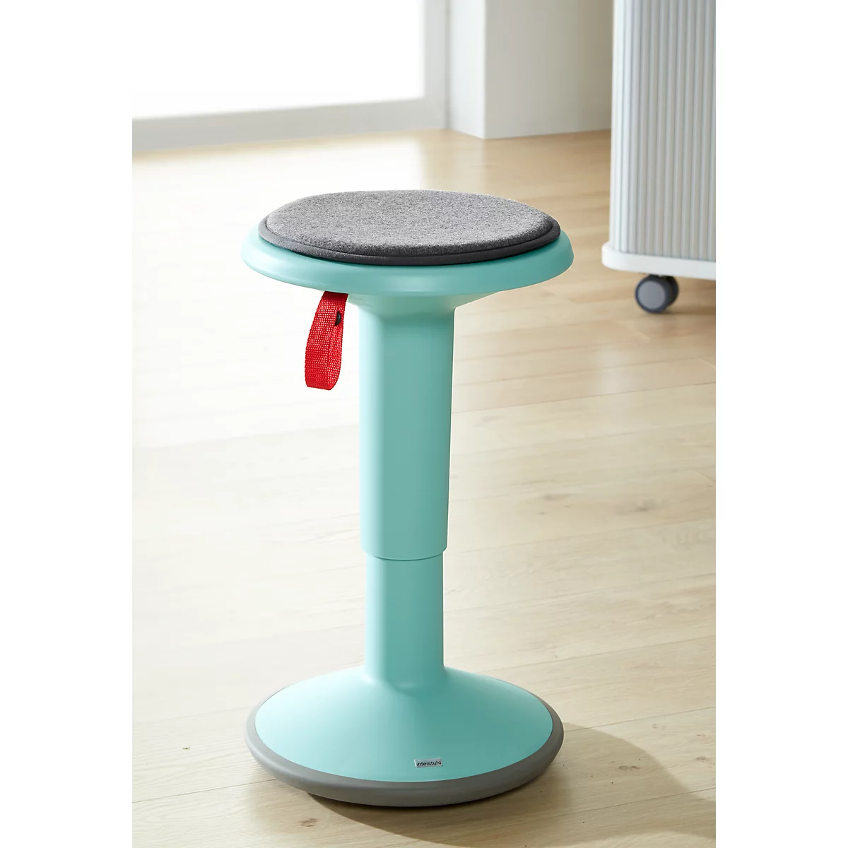 coussin Interstuhl pour tabouret UPis1, Ø 320 mm, face inférieure antidérapante, laine vierge/PA, gris clair