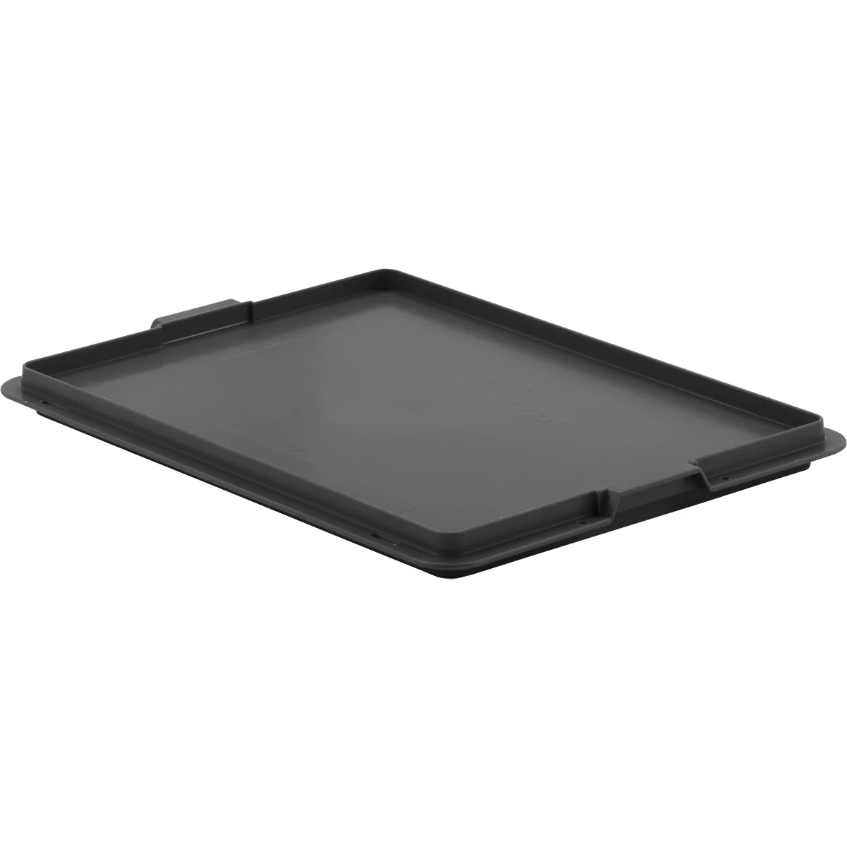 Couvercle pour bac aux dimensions EURO, L 400 x l 300 mm, avec crochet, plastique recyclé, gris fer