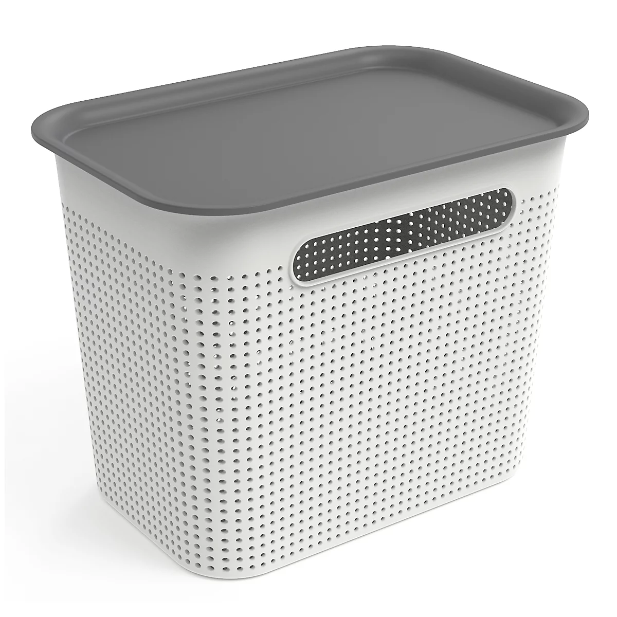 Couvercle pour boîte de rangement Rotho BRISEN avec volume 4,5 l/volume 7 l &amp; forme étroite, L 265 x l 185 x H 12 mm, polypropylène recyclé, anthracite