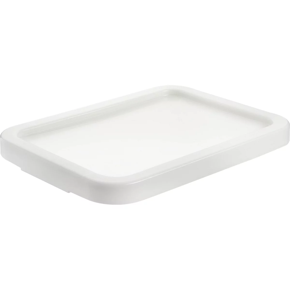 Bol en céramique blanche rectangulaire, légèrement surélevée, avec des coins arrondis.
